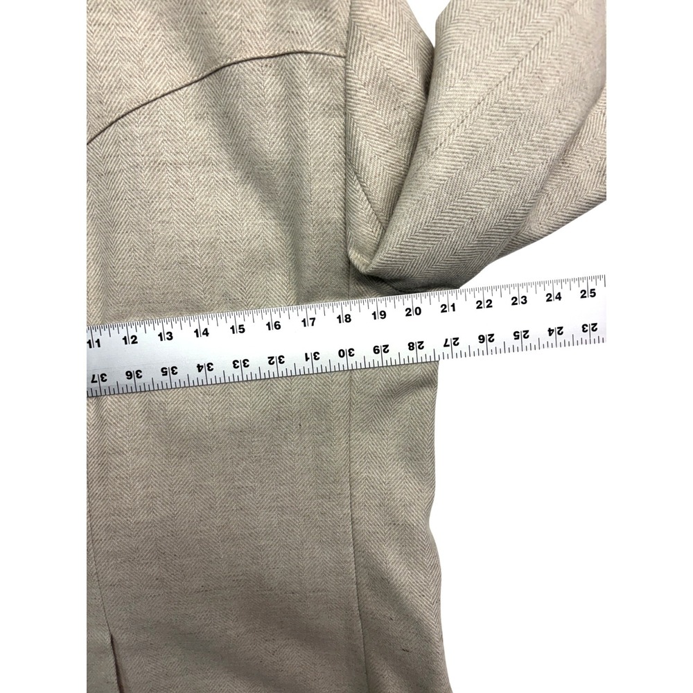 vtg 70s Tregos Western 40R Beige Herringbone Tweed Blazer Jacket Sport Coat USA - Picture 7 of 10